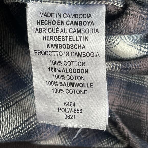 Legendary Whitetails Shirt Mens Medium Blue Gray Plaid Buck Camp Flannel Hunting - Picture 6 of 9